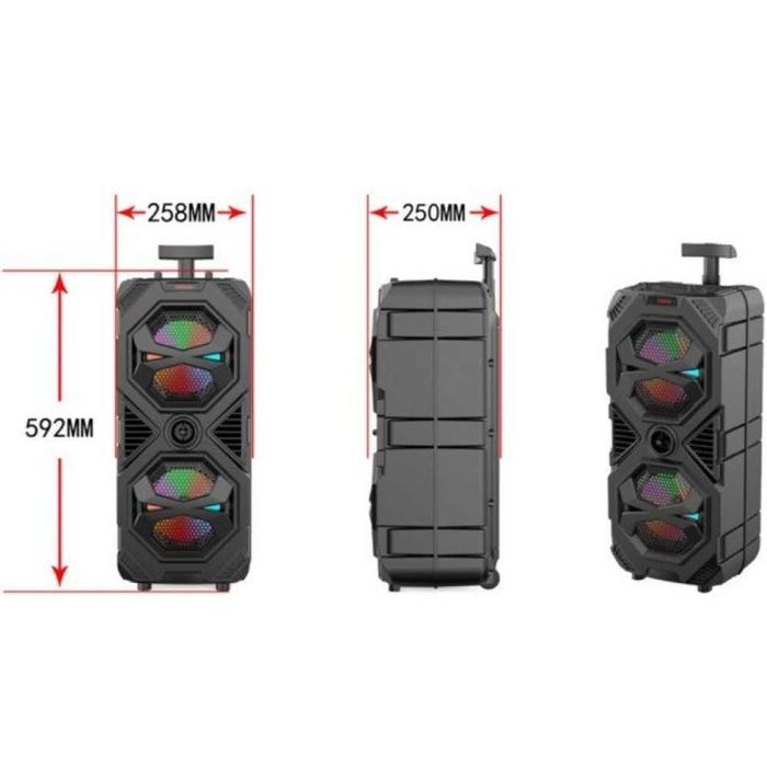 Преносима тонколона ZQS 8212 2х8 инча RGB осветление