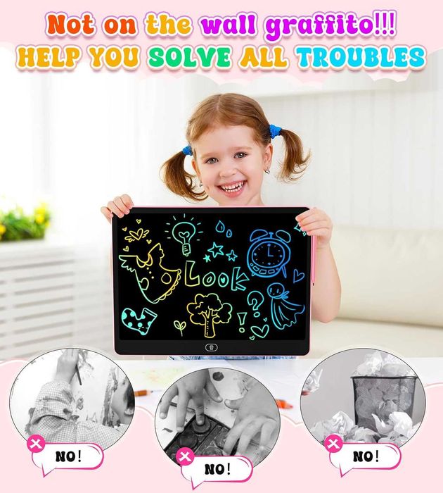 Tableta grafica LCD 40 cm copii tabla magica scris desen reutilizabila cadou 3-8 ani