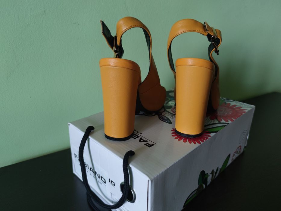 Официални дамски обувки FABIANO, жълти, номер 38