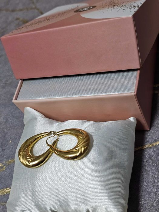 Позлатени обеци 7 грама с печат