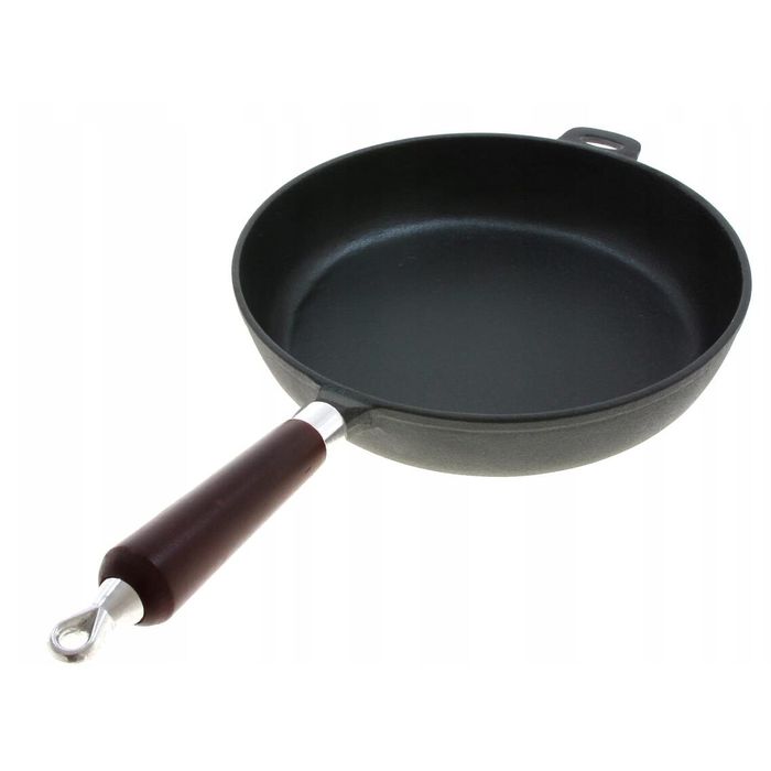 Tigaie din fonta,cu maner detasabil, neagra, 28 cm, KingHoff