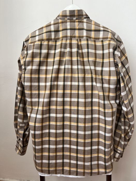 Camasa in carouri de nuante maro, eleganta si comoda, din bumbac, marimea 40