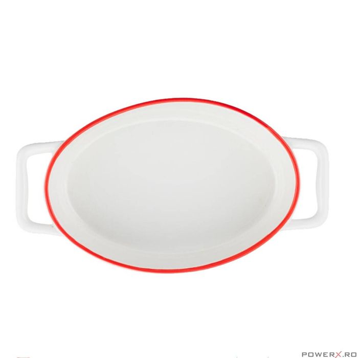Vas termorezistent din ceramica oval pentru cuptor, 27 x 15 x 6.5 cm,