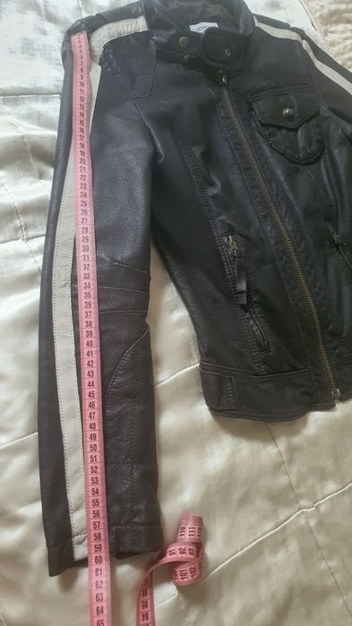 Geacă Clockhouse damă, piele naturală maro,S/ M