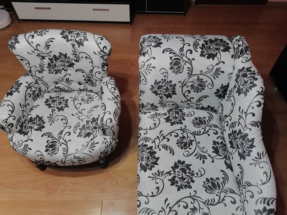 Ретро диван  - лежанка и фотьойл