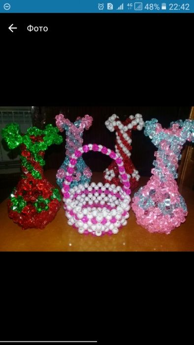 Вазочки из бусин