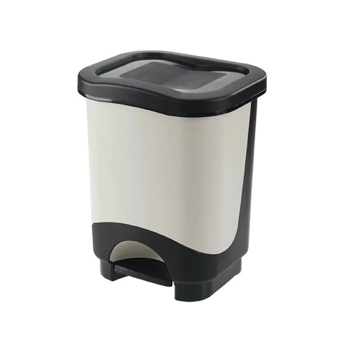 Cos de gunoi Idea, din plastic, deschidere cu pedala, 24 L, alb