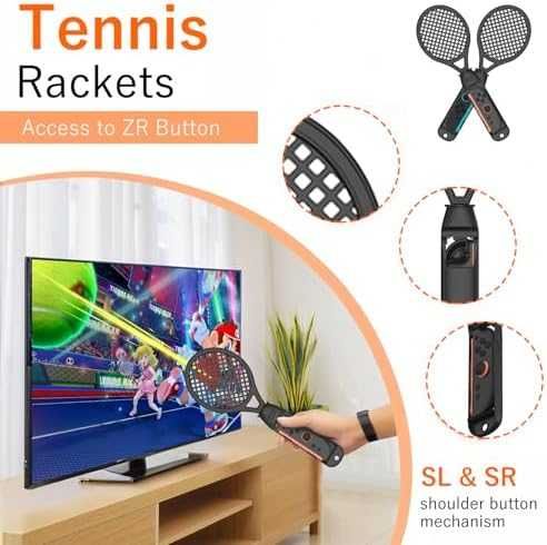 Нов 10 в 1 спортен комплект за Nintendo Switch 2 аксесоари спорт тенис голф меч волан