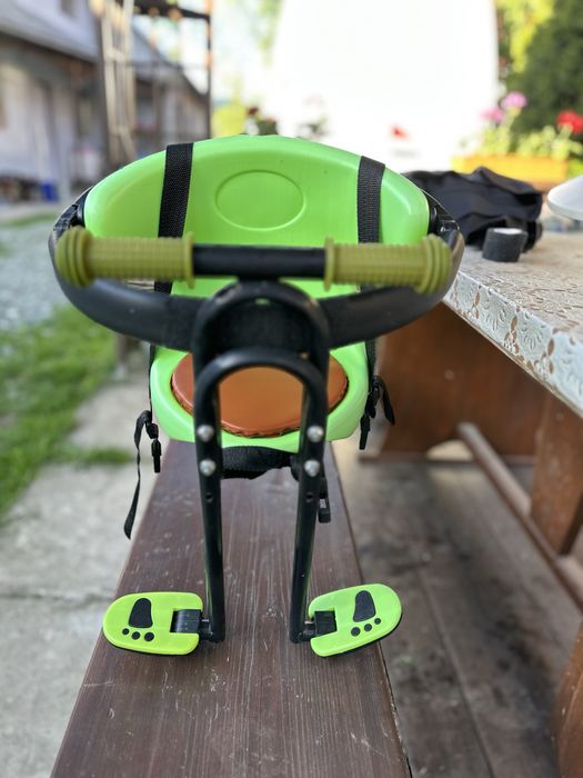Scaun copii bicicleta, montare frontala, design cu manere, rosu, pentru 8-48 luni
