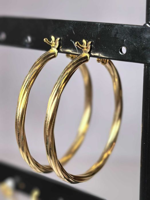 Cercei creole mari damă din aur galben 14K, 4,15 g – noi