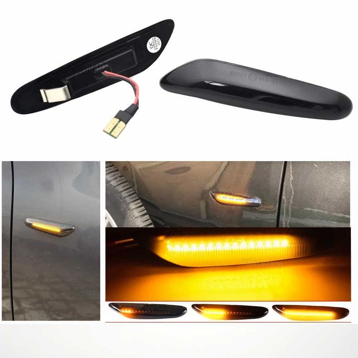 Бягащи лед мигачи за BMW E46 E60 E90 E81 E87 X3 LED мигач за бмв 2броя