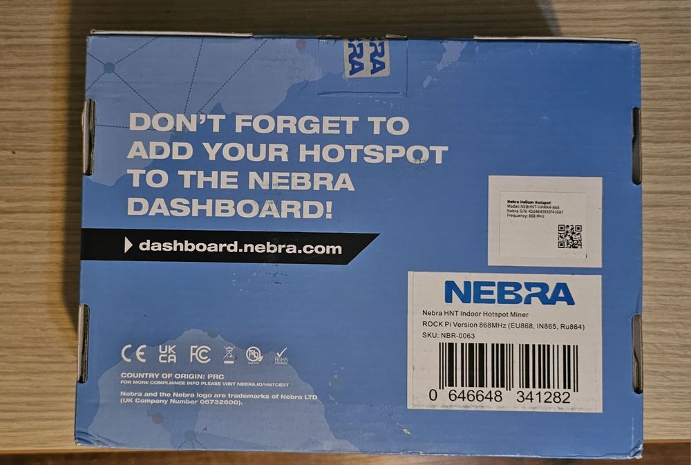 [NOU, SIGILAT] Nebra Helium HNT Miner Rock Pi Indoor