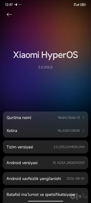 Redmi not 12 telefoni