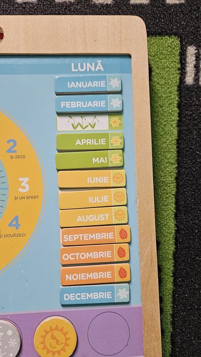 Calendar magnetic vremea pt copii - Educlass in limba romana