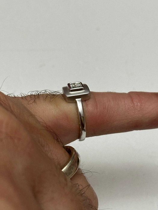 INEL AUR alb 18K + 4 Diamante x 0.05ct = 0.20ct - Princess Cut - Nou !