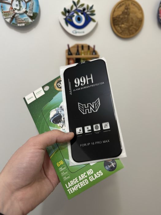 Folie sticla iPhone 16 Pro/16 Pro Max Hoco Premium 99H Antiamprenta
