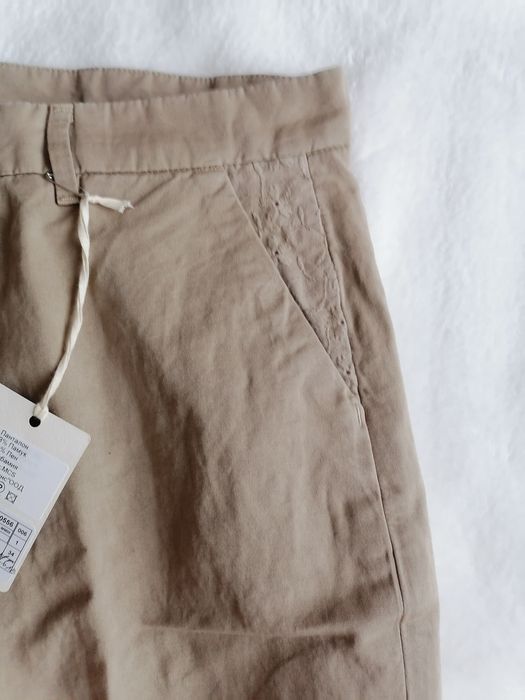 Дамски бежев спортно-елегантен панталон голям размер