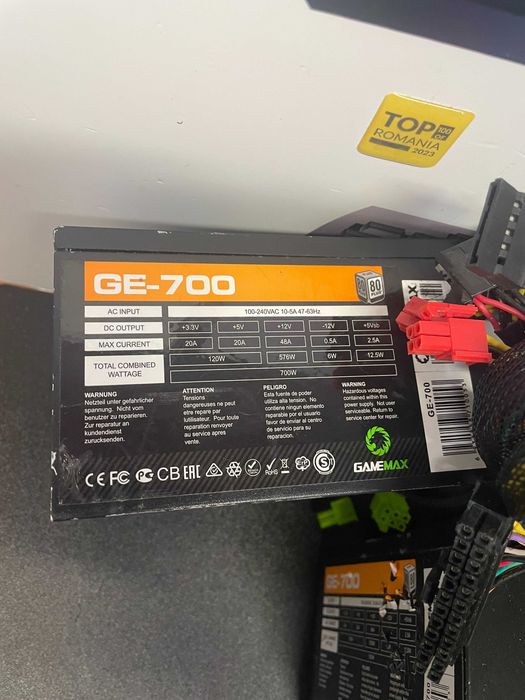 Surse calculator GameMax 700w model GE-700, verificate, garantie 6 luni