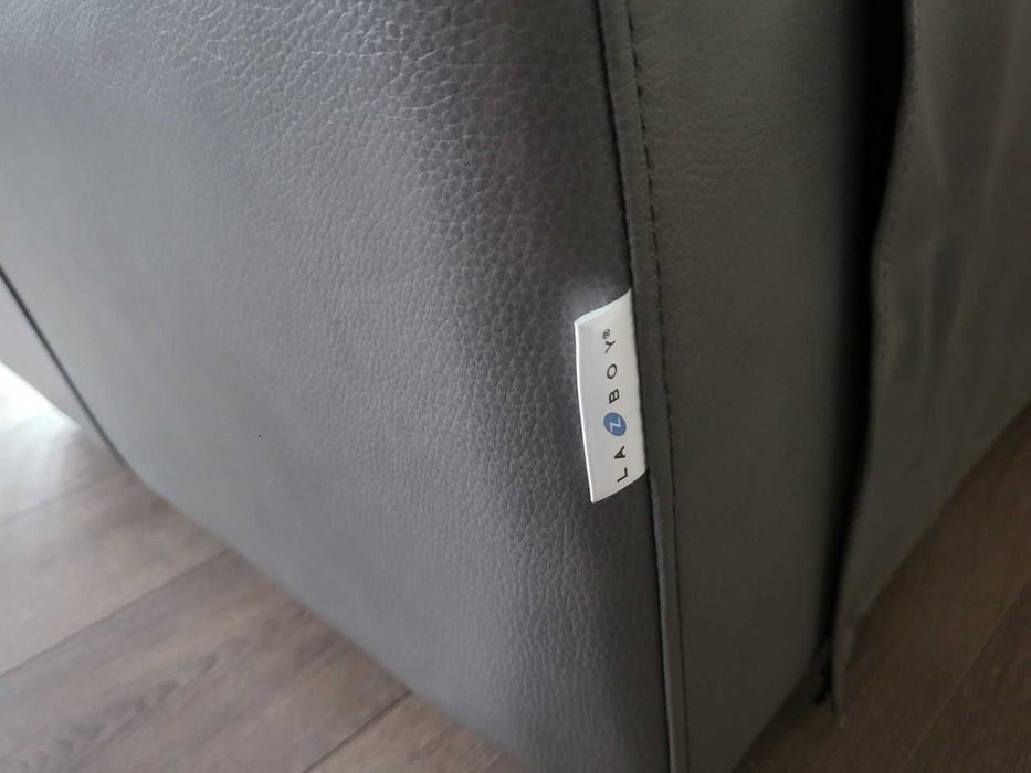 Американски сив кожен комплект тройка и двойка La-z-boy