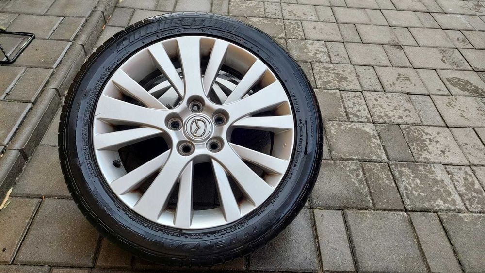 4 Jante Mazda, cauciucuri vara Bridgestone Potenza 215/50/r17 5x114.3