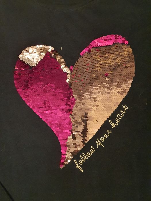 Set haine fete, 3 piese, 146-152, unicorn, paiete reversibile, inima