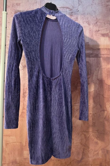Rochie de revelion, eleganta, cu spatele gol, mov, H&M, XXS