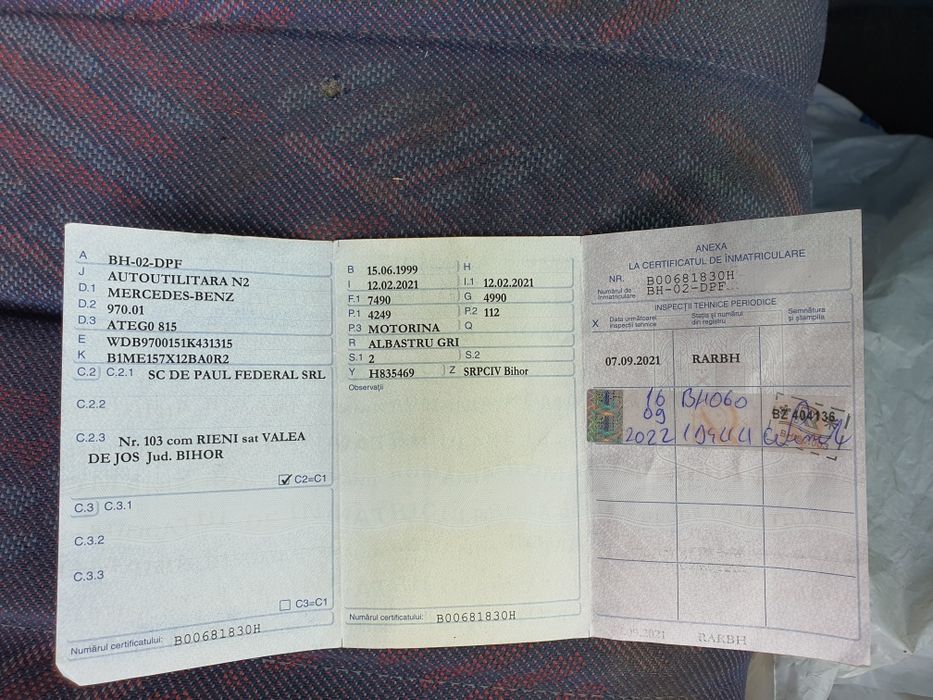 Dezmembrez Mercedes ATEGO 815