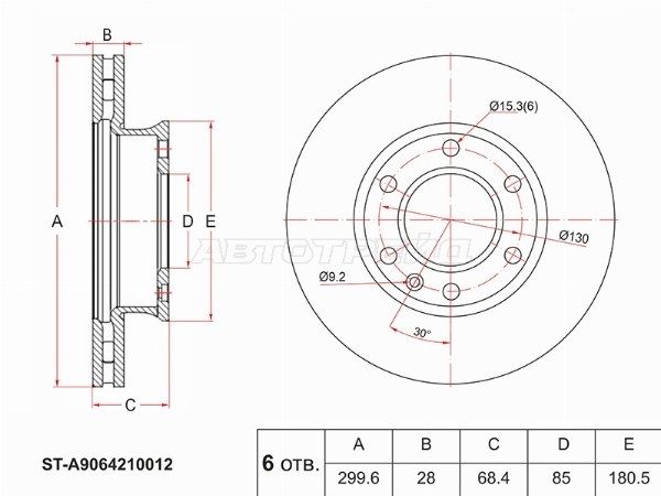 Диск тормозной Volkswagen Crafter
