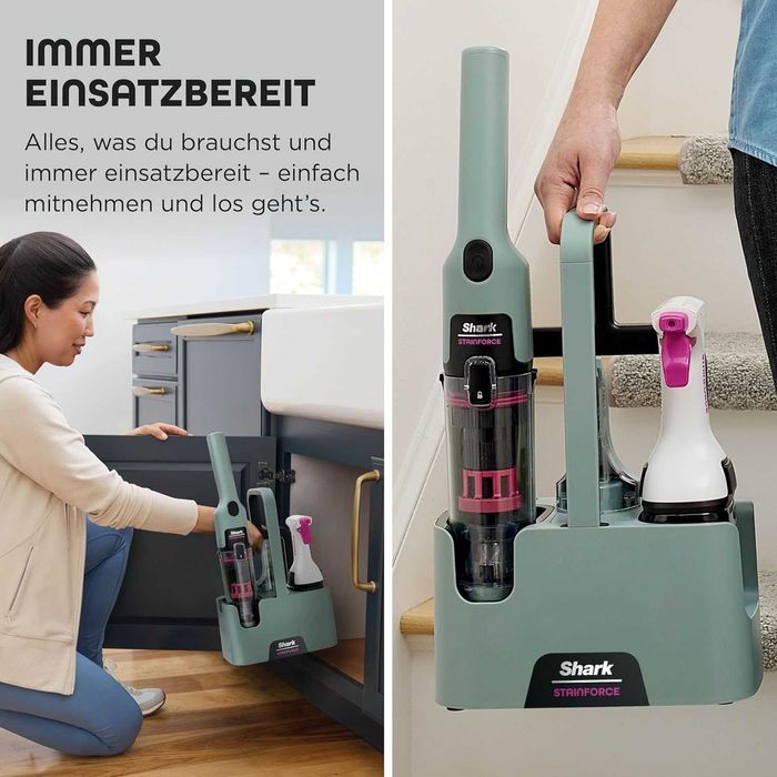 ПРОМО Нова 2г Гаранция Безжична Безкабелна Преносима Перяща Прахосмукачка за Килими Тапицерии Коли Shark HX100EU