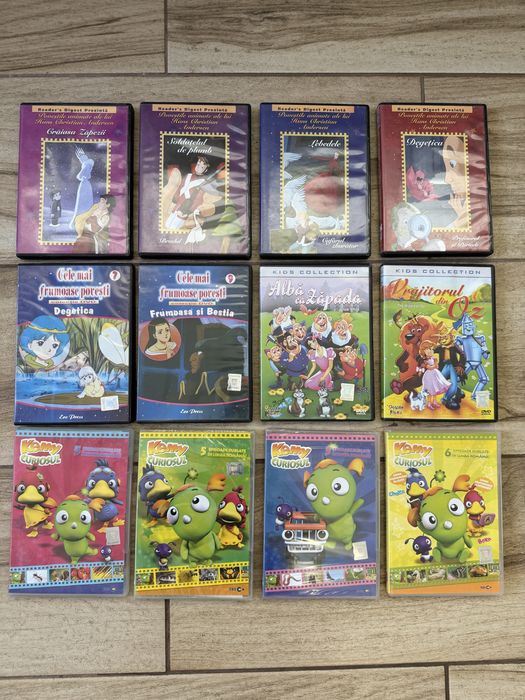 Lot DVD uri originale pentru copii Tom si Jerry Looney Tunes Disney si alte desene animate