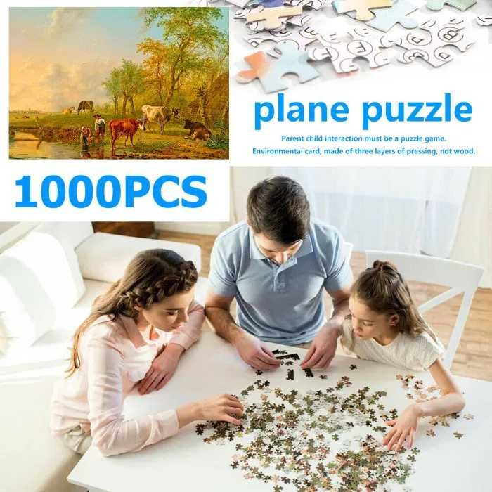 Puzzle Landscape with Cows 1000piese. Marime 75x50cm Nou ambalat!