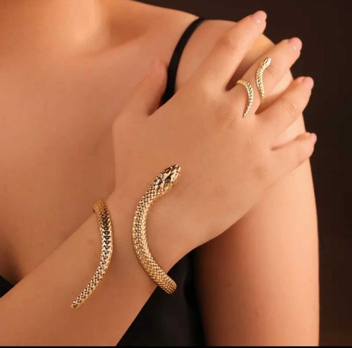 Сет гривна и пръстен "Змии"