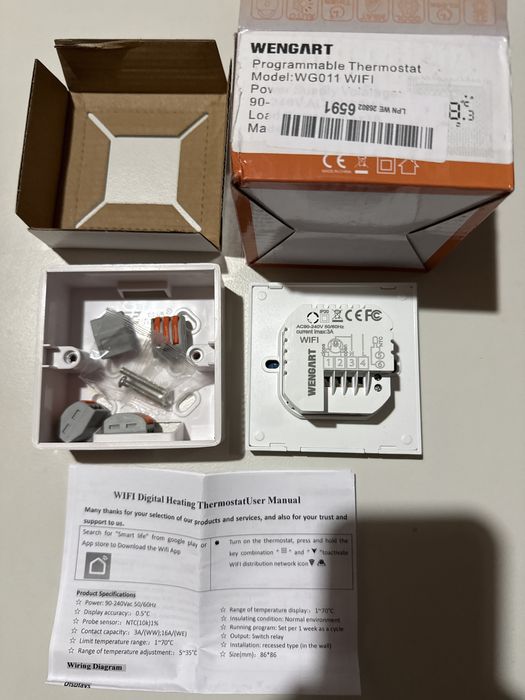 Termostat Smart Wifi Incalzire Camera boiler,pardoseala Alexa Google