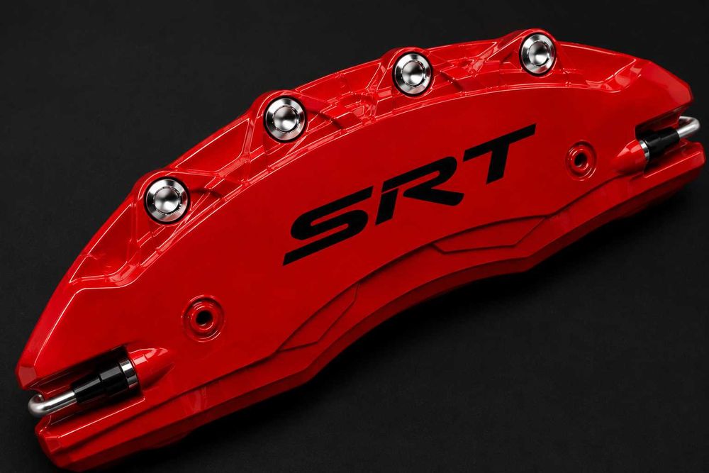 Метални капаци за спирачни апарати SRT – Dodge / Jeep – 4 броя, Червени