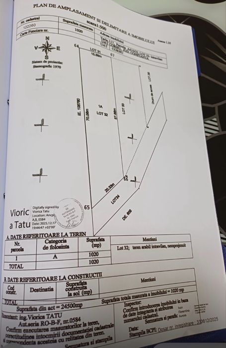 Teren intravilan 1020mp direct cu vederea  Malului Marii Corbu Constanta