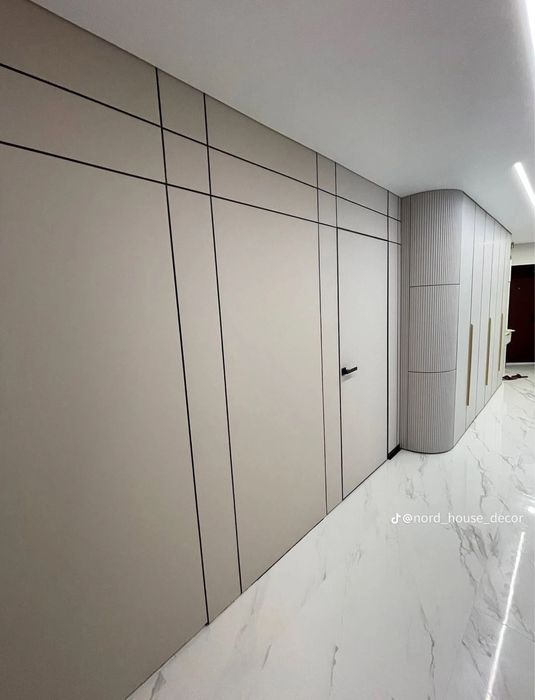 Монтаж бамбуковых  панелей