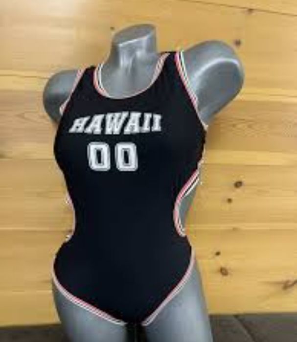 Цял бански костюм с надпис  в черен цвят