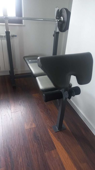 Професионална мултифункционална лежанка с лост и тежести