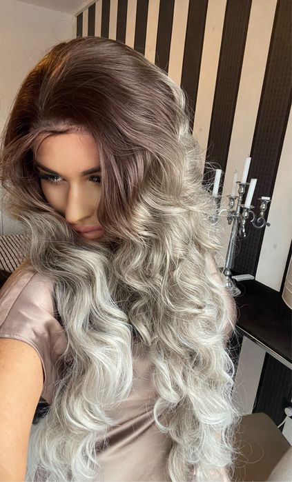 Peruca lunga  blonda balayage   volum bogat