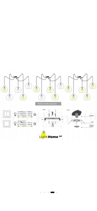 Lustra stil spider Light Home 5 becuri E27, 200cm, LED, Metal, Negru