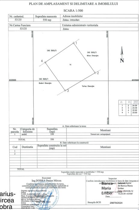 Teren intravilan 550 mp de vânzare – Zalău | Zonă liniștită de case | 37.000 €