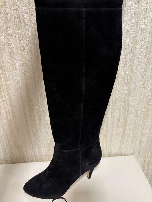 Сапоги замшевые высокие