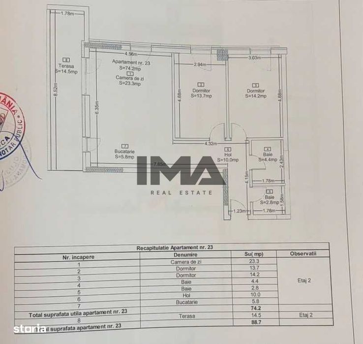 3 camere | Etaj 2 | Încălzire în pardoseală | Frunzișului