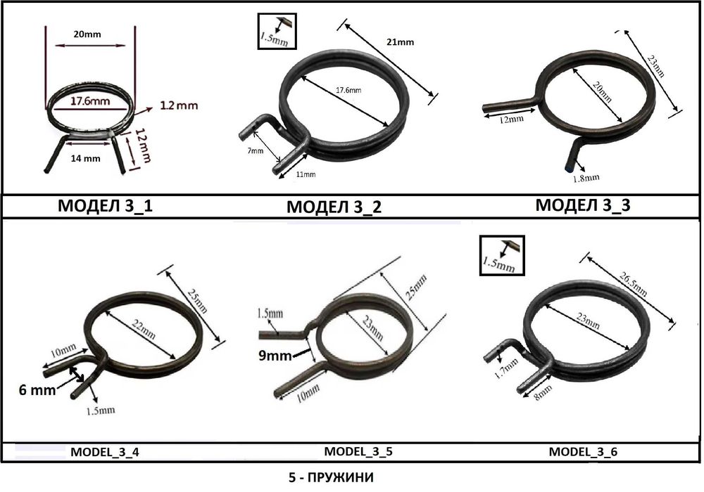Възвратни пружини за дръжки на врати
