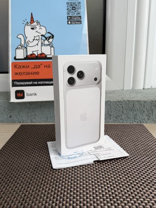 НОВ*iPhone 17 Pro Max 49€/м ORANGE ЛИЗИНГ*Silver айфон 17 про макс бял