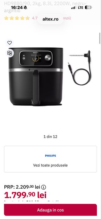 Philips Combi XXL HD9880/90 air fryer/friteuza