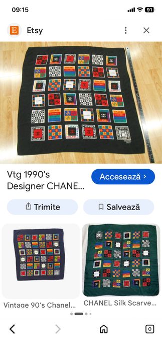 Esarfa loggo Chanel