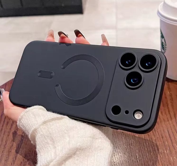 Iphone  16 16E 17 AIR PRO MAX PLUS Husa Magnetica Neagra Super Slim 02