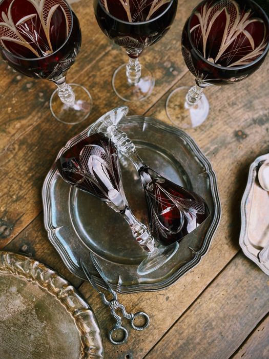 Бохемски кристални чаши за вино