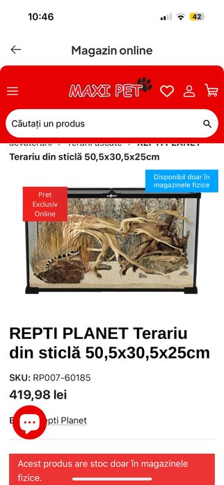 Vand terariu 50x30x55